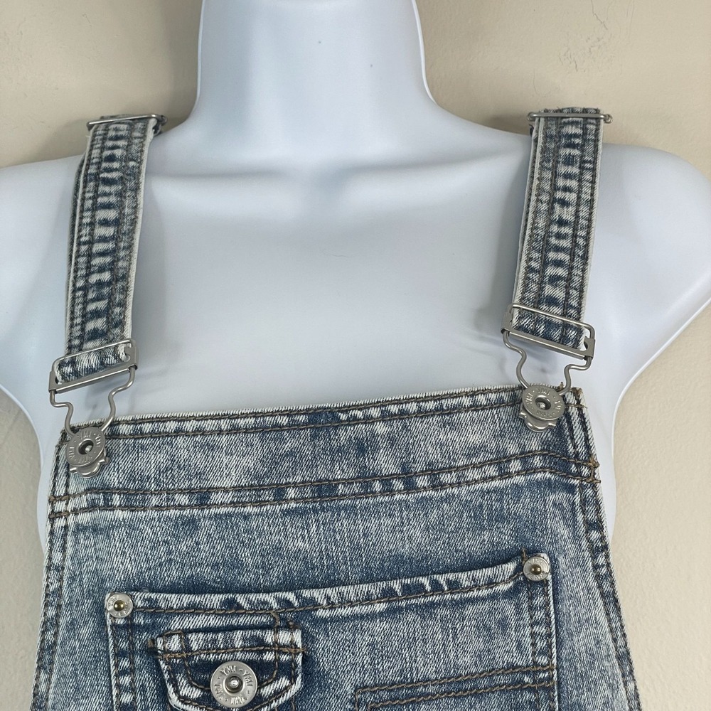 Vintage Y2K YMI Grunge Mineral Washed Denim Overalls Womens 5 XS Tapered Leg - Picture 9 of 16